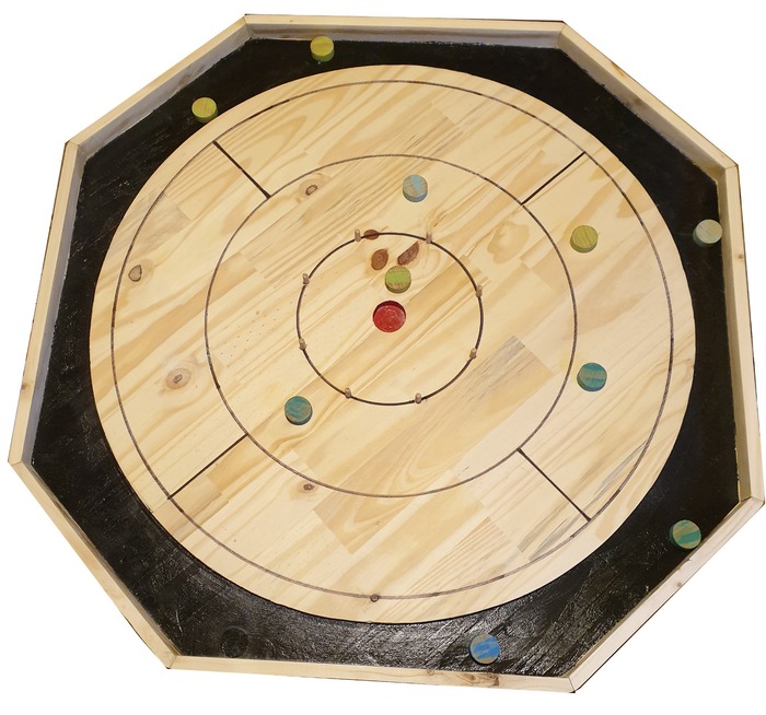 Jeu Crokinole Et Dames - Plateau En Bois 27 Pouces - Jeu De Société Familial Et Adresse - À Partir De 12 Ans